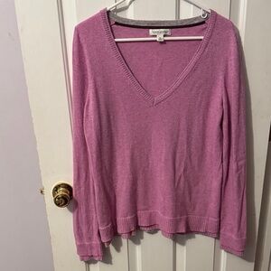 Wool & Cashmere Blend Pink V-Neck Sweater